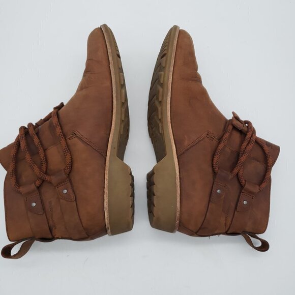 Teva De La Vina Dos Shorty Brown Leather Drawstring Ankle Boot Women’s 6 Shoes - Picture 10 of 12